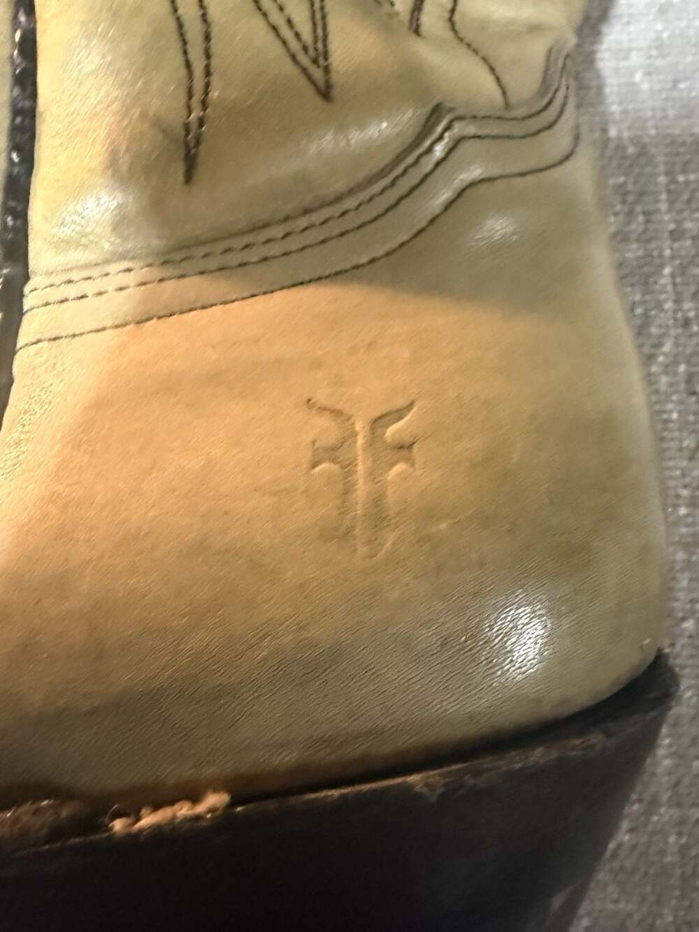 Frye Women's Tan Leather Western Cowboy Boots - Picture 5 of 9